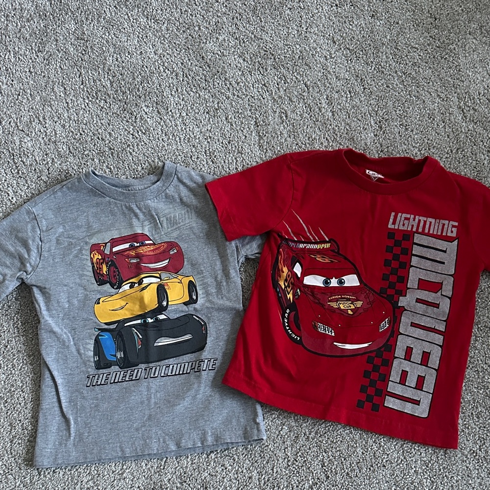 Disney Cars Lightning McQueen T-Shirt Duo - Red & Gray